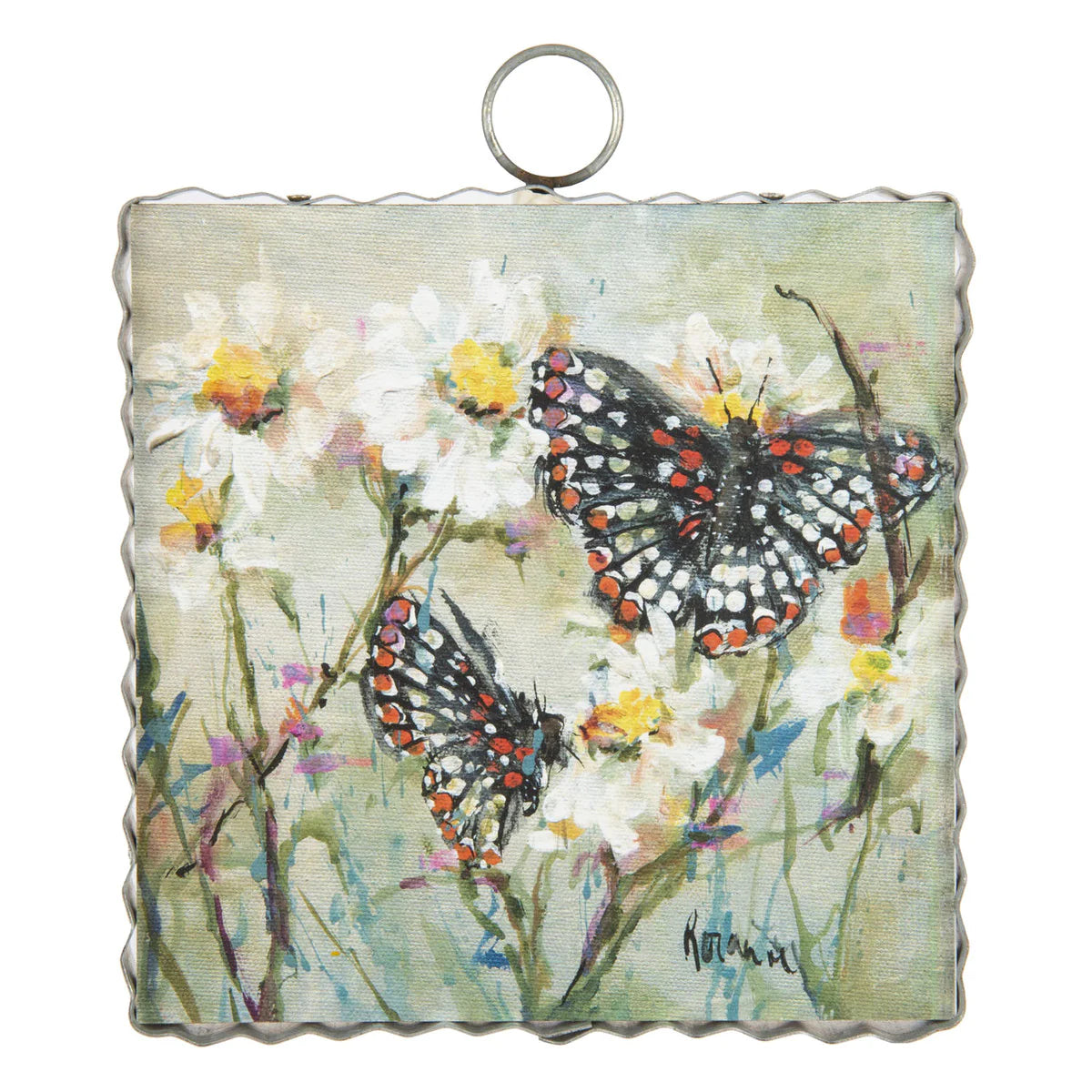 Mini Gallery Art Rozie&#39;s Baltimore Checkered Butterflies RTC