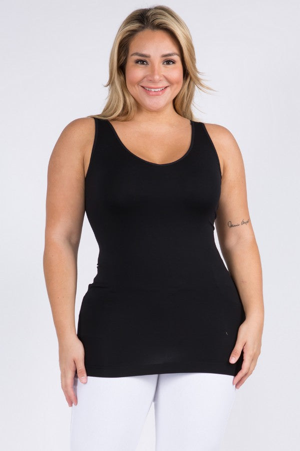 Reversible V Or U Neck Seamless Tank O/S