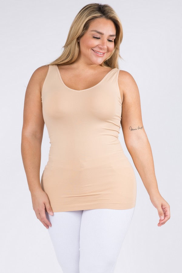 Reversible V Or U Neck Seamless Tank O/S