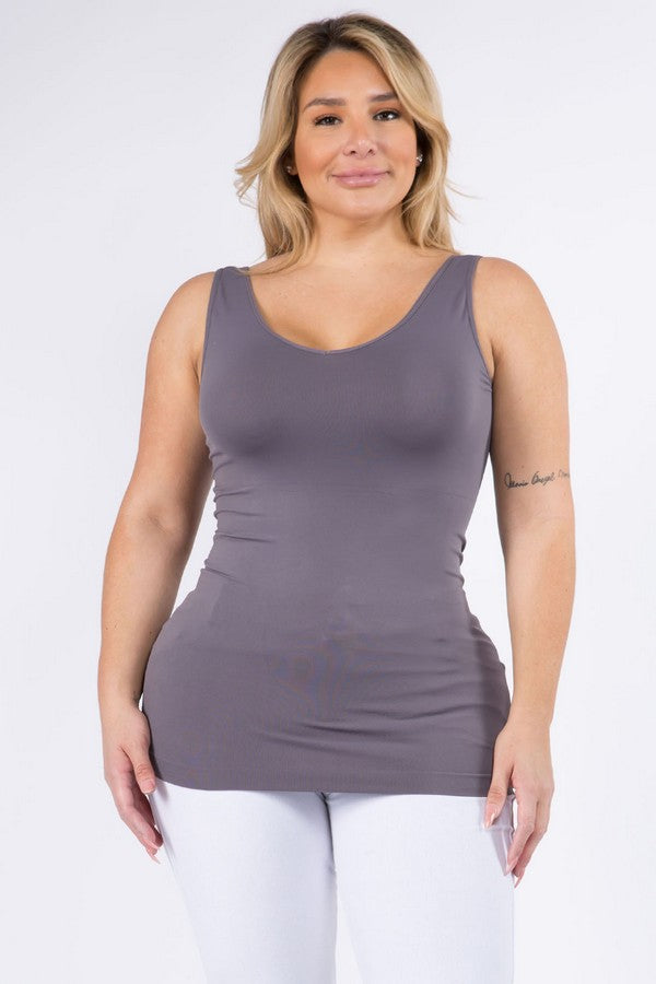 Reversible V Or U Neck Seamless Tank O/S