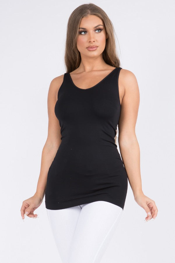 Reversible V Or U Neck Seamless Tank O/S