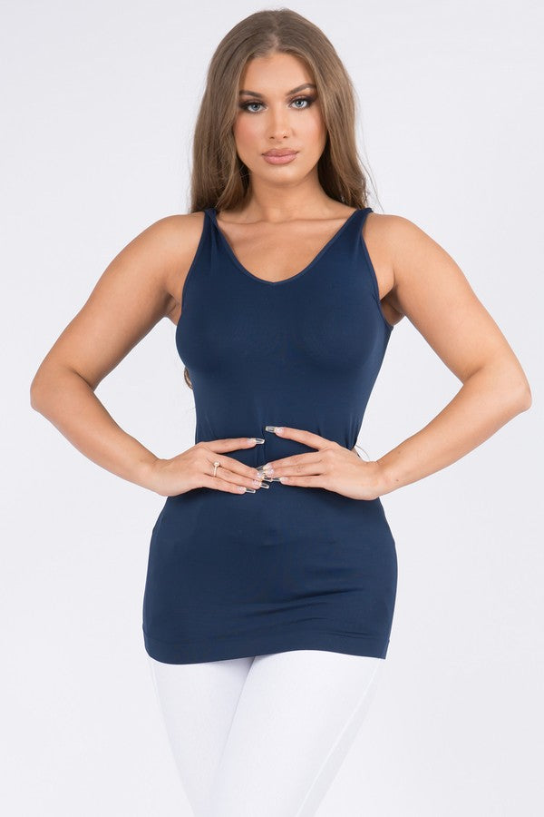 Reversible V Or U Neck Seamless Tank O/S