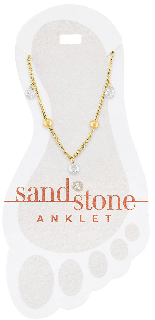 Gold Sand &amp; Stone Anklet