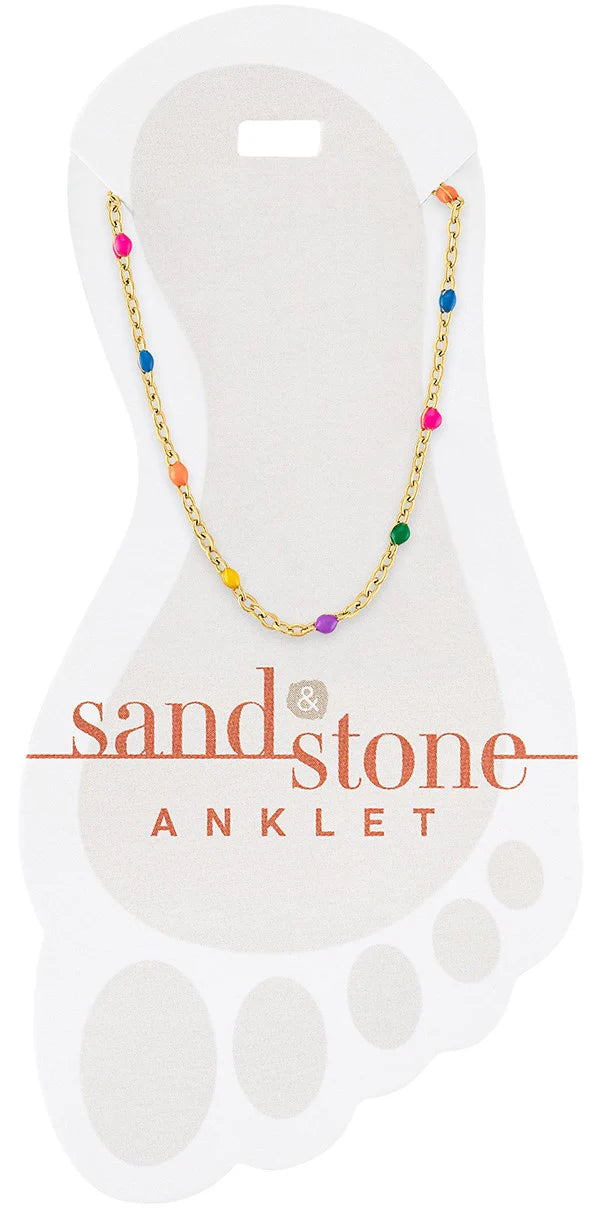Gold Sand &amp; Stone Anklet
