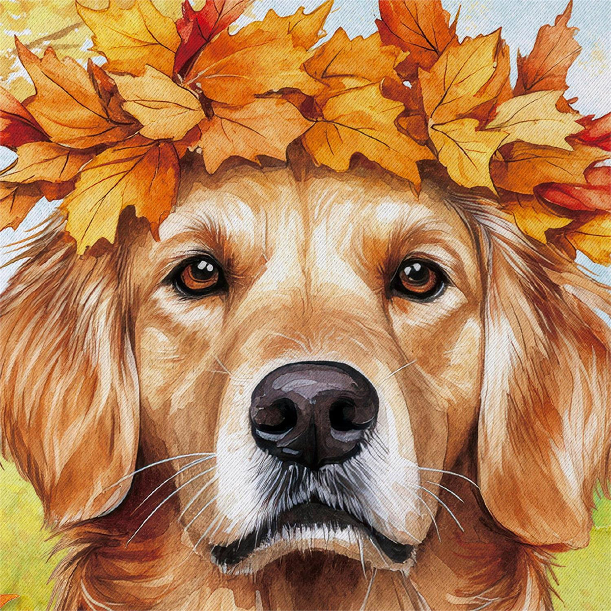 Pet Central Leaf Golden Retriever Suede Garden Flag