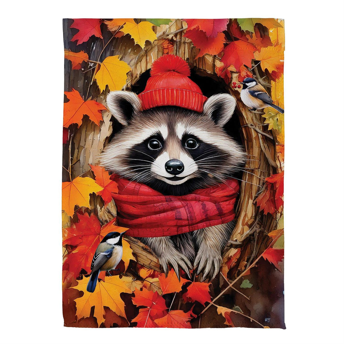 Cozy Raccoon Suede Garden Flag