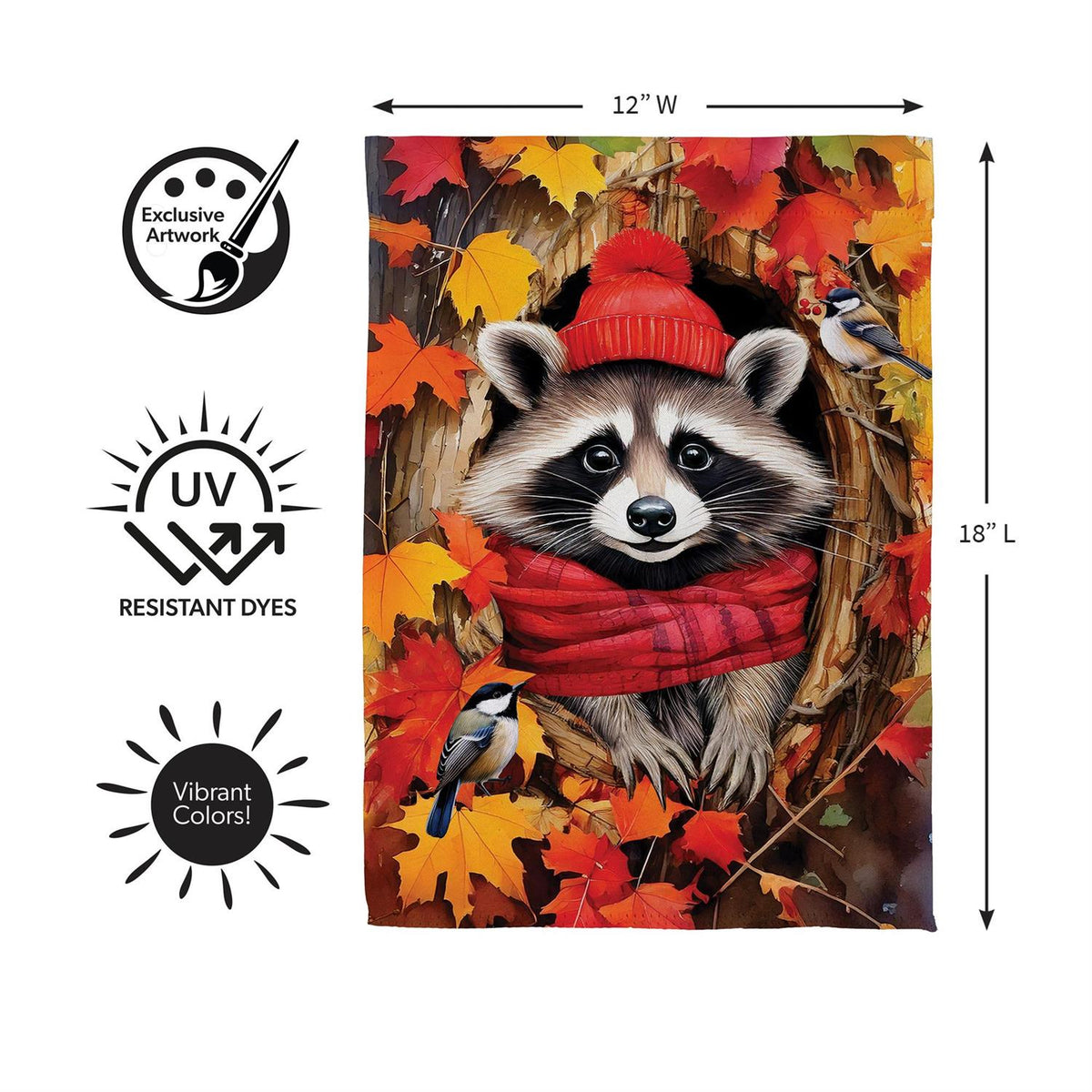 Cozy Raccoon Suede Garden Flag
