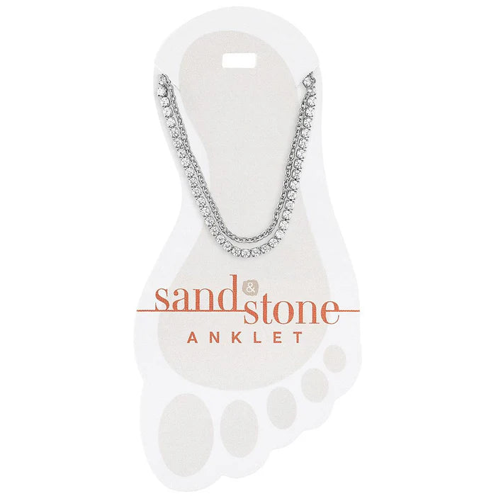 Silver Sand &amp; Stone Anklet