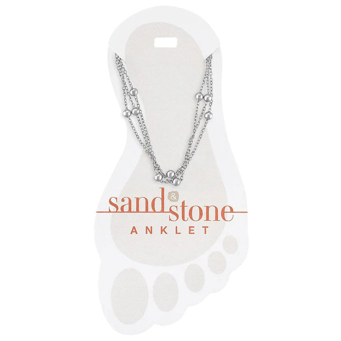 Silver Sand &amp; Stone Anklet