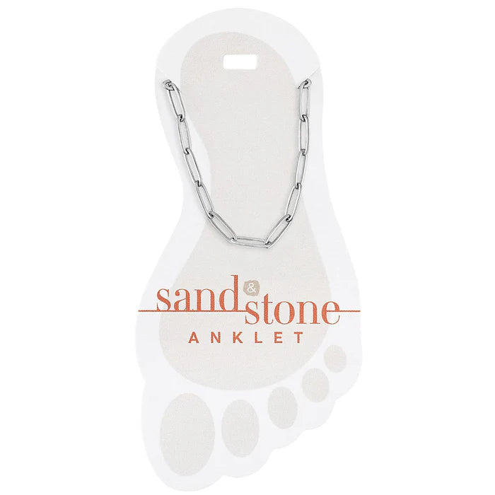 Silver Sand &amp; Stone Anklet