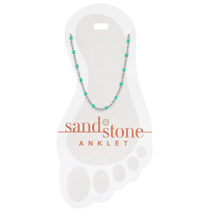 Silver Sand &amp; Stone Anklet