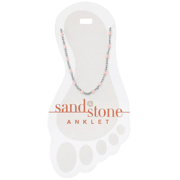 Silver Sand &amp; Stone Anklet