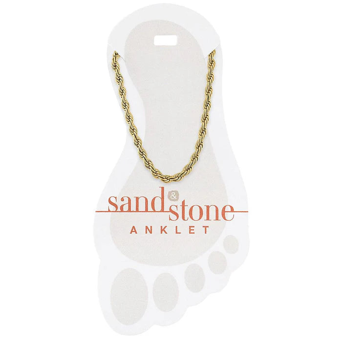 Gold Sand &amp; Stone Anklet