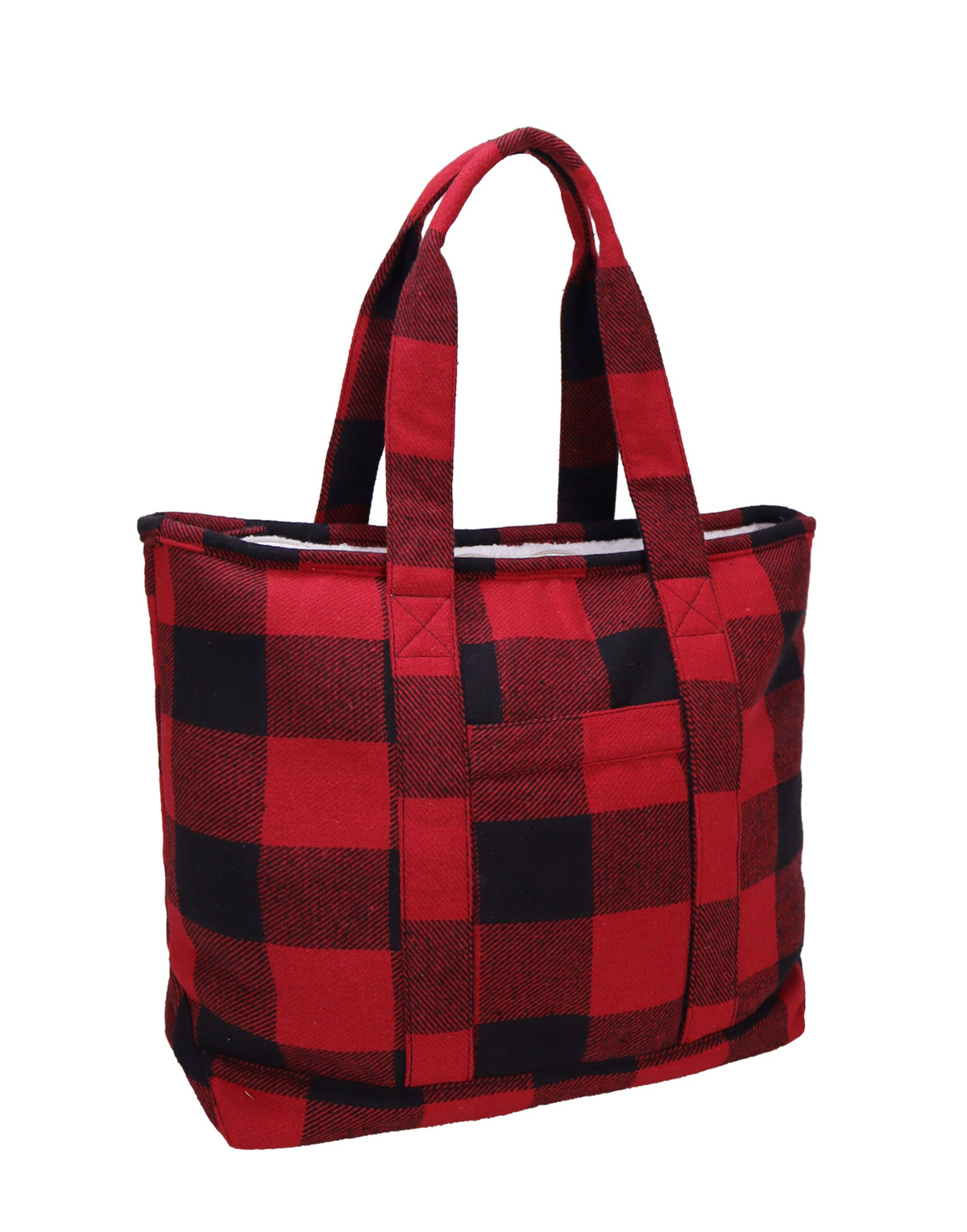 Buffalo Red &amp; Black Tote w/ Sherpa