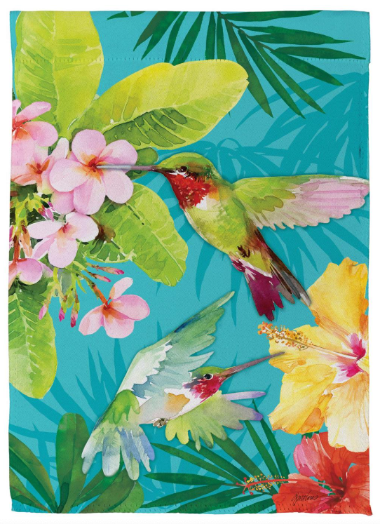 Paradise Birds Suede Garden Flag