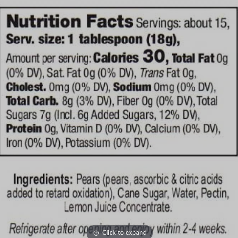 Truly Natural Pear Preserves