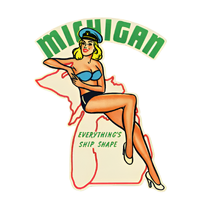 Michigan Ship Shape Sticker