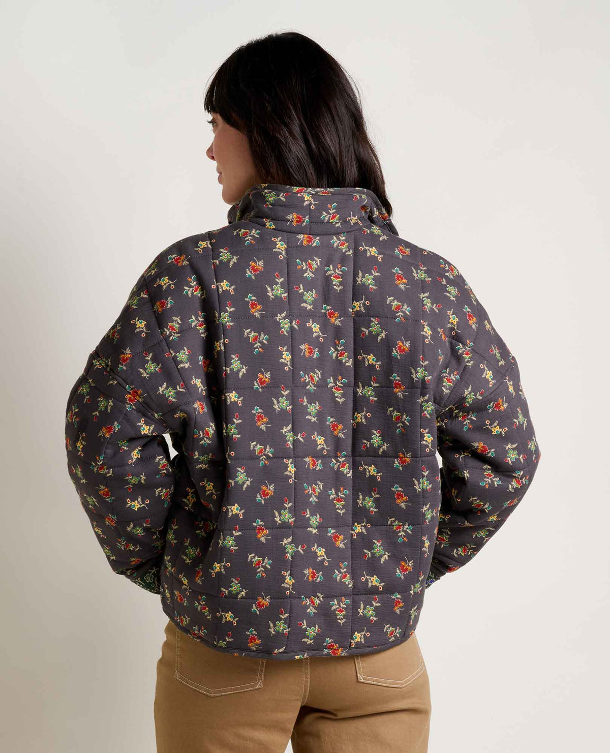 Manzana Quilted Jacket - Soot Graphic Print
