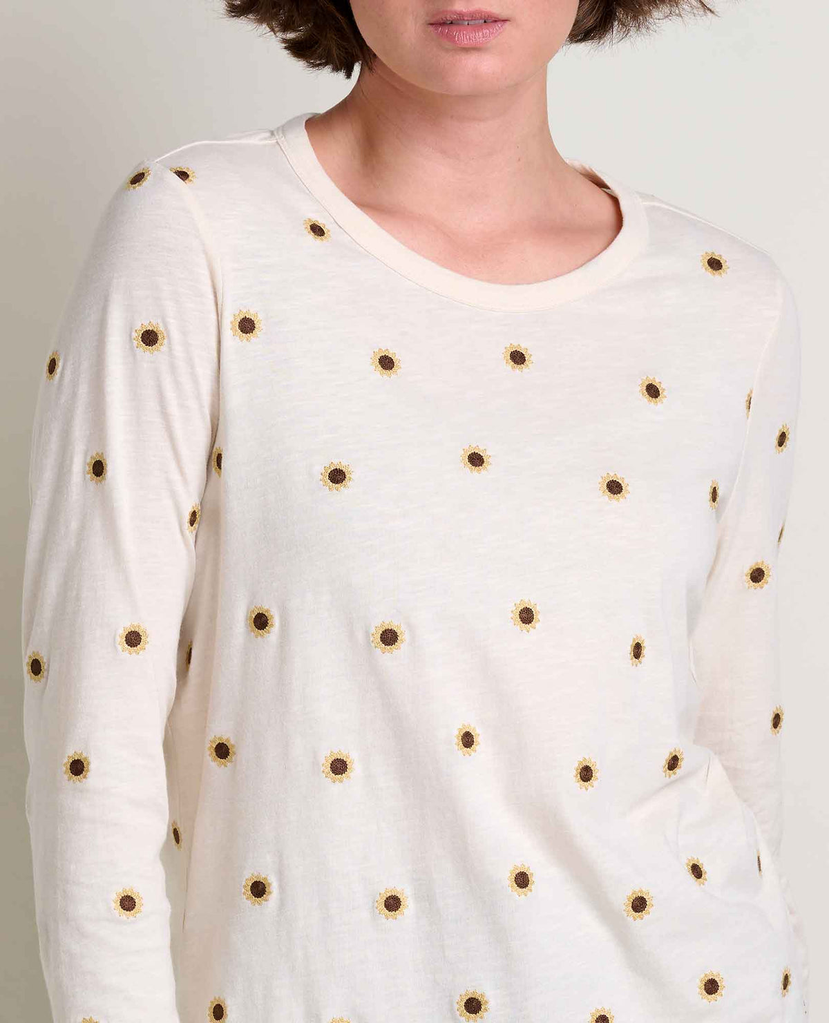 Salt Sunflower Primo LS Crew Embroidered