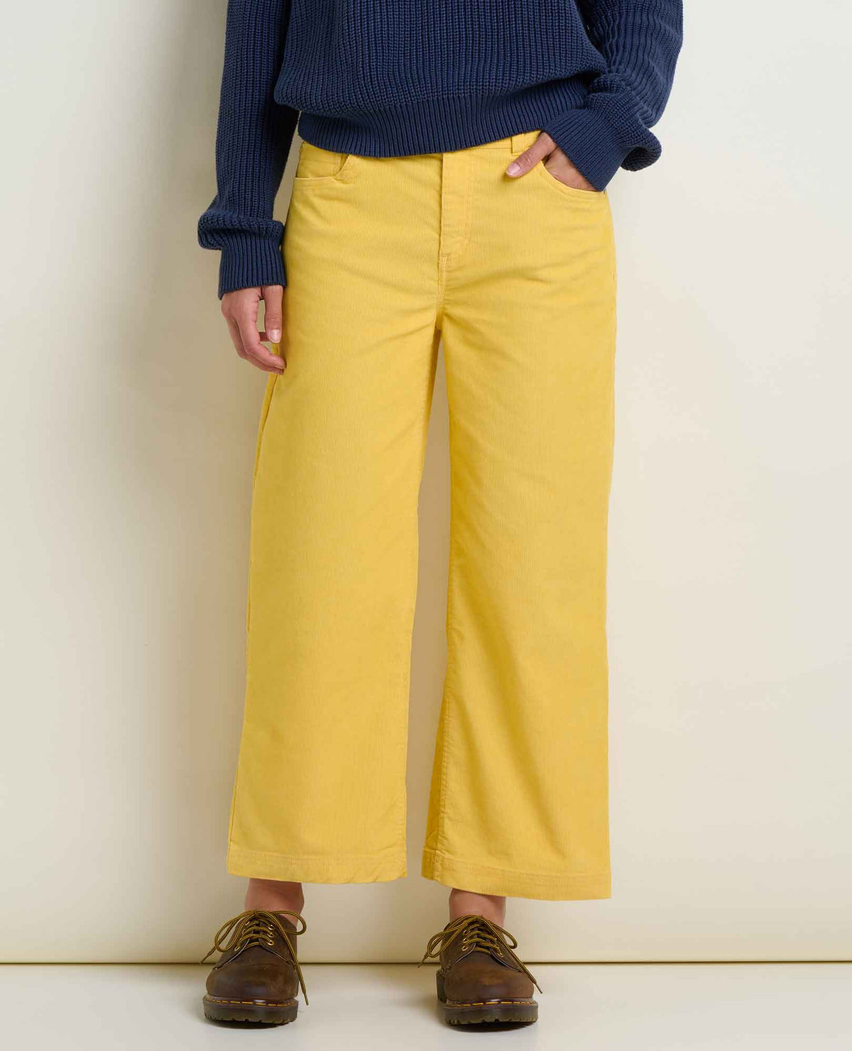 Coaster Cord Wide Leg Pants - Chamomile
