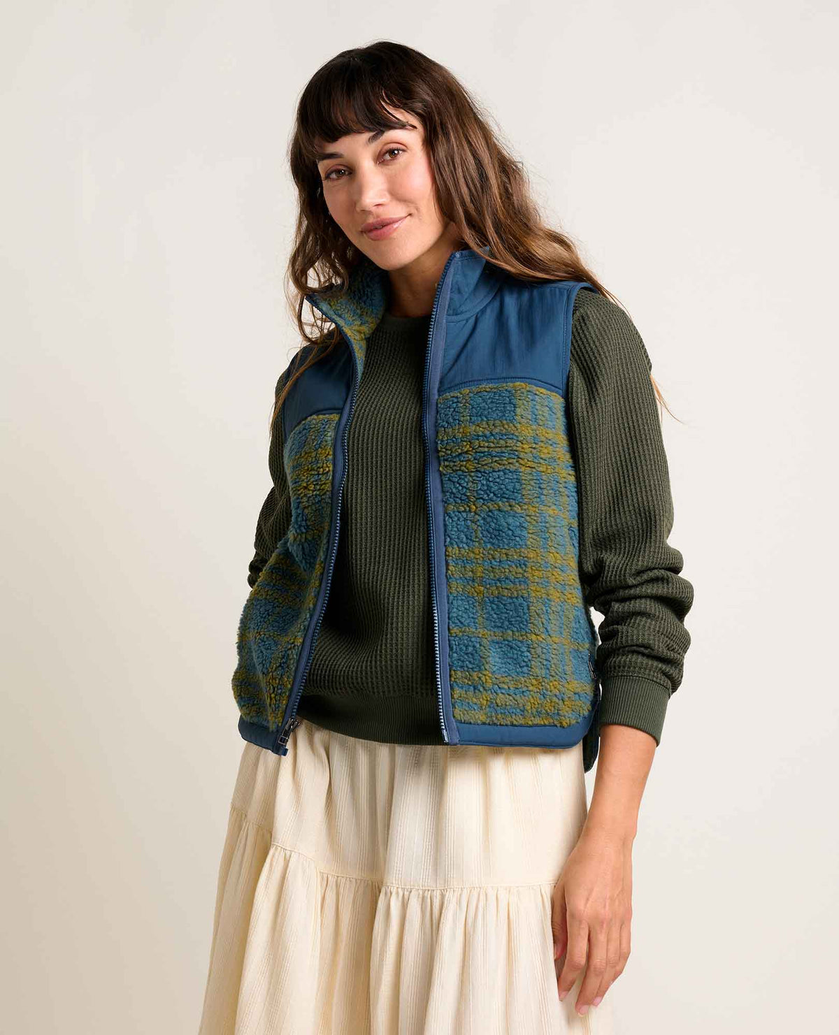Women&#39;s Sespe Sherpa Vest - Ink Plaid