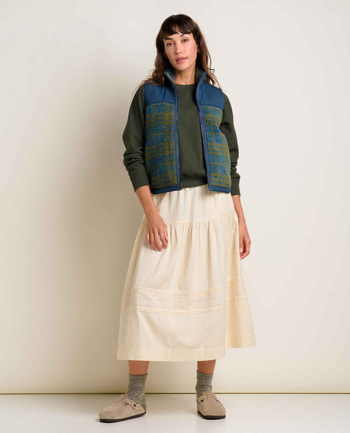 Women&#39;s Sespe Sherpa Vest - Ink Plaid
