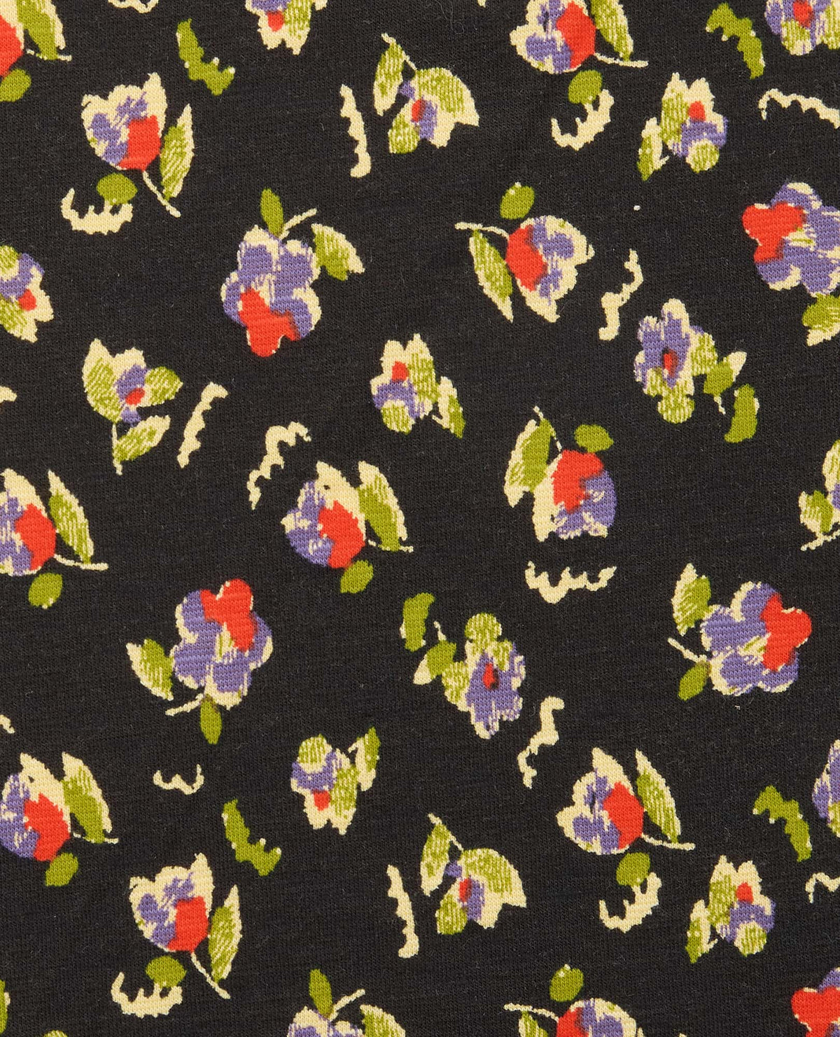Chaka Wide Leg Pants - Black Pansy Print