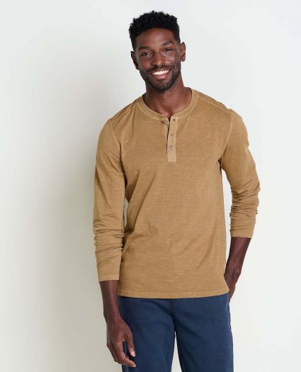 Men Primo Long Sleeve Henley - Honey Brown