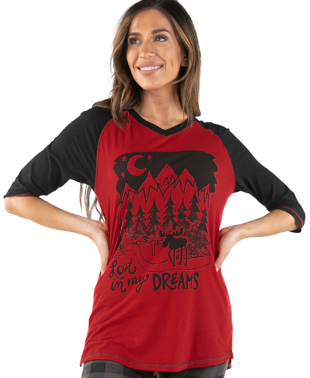 Red/Black Lost in My Dreams Women&#39;s Tall T-Shirt