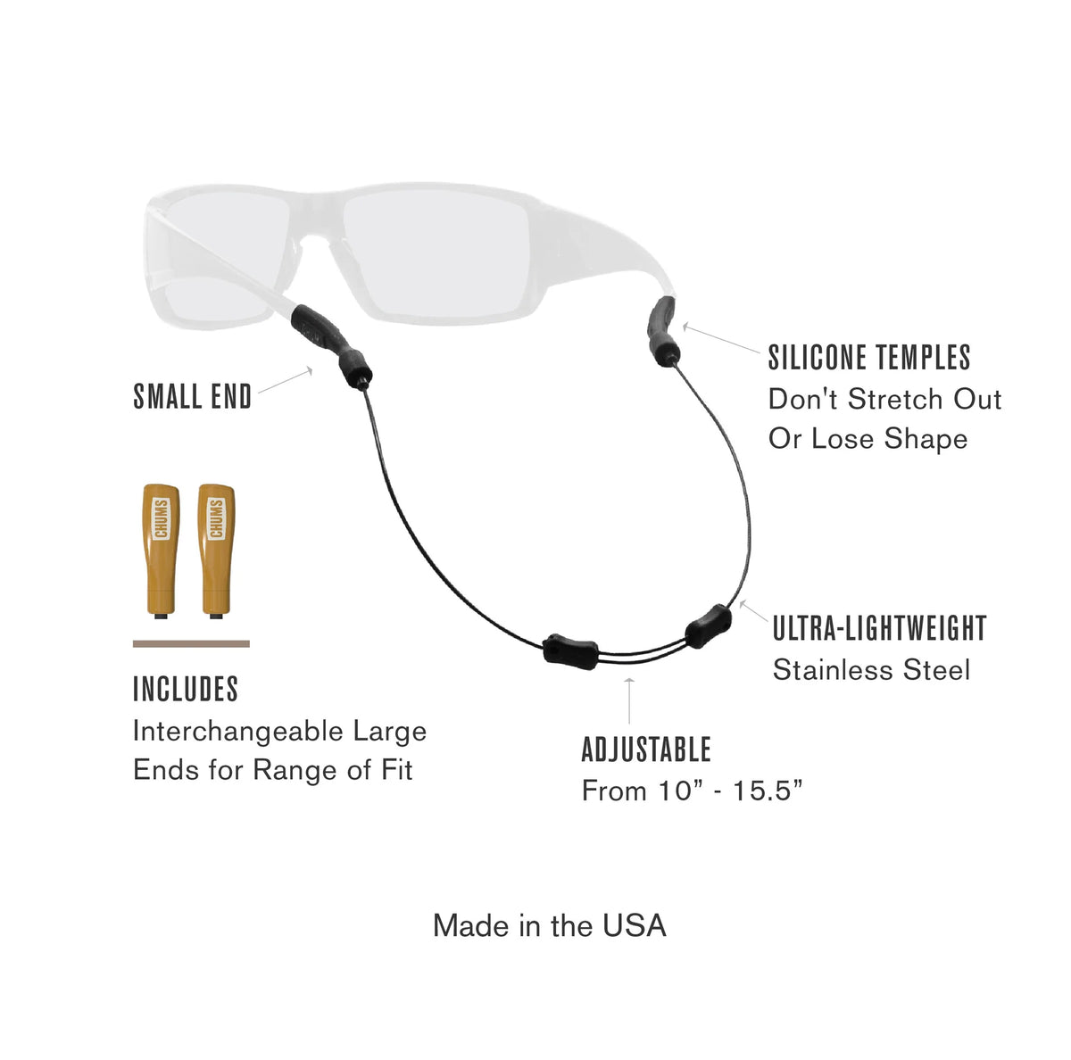 Tideline Adjustable Metal Eyewear Retainer