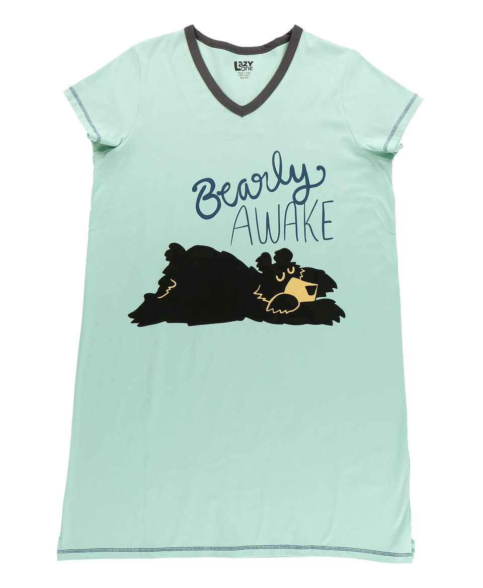 Bearly Awake Blue Women&#39;s V-Neck Nightshirt