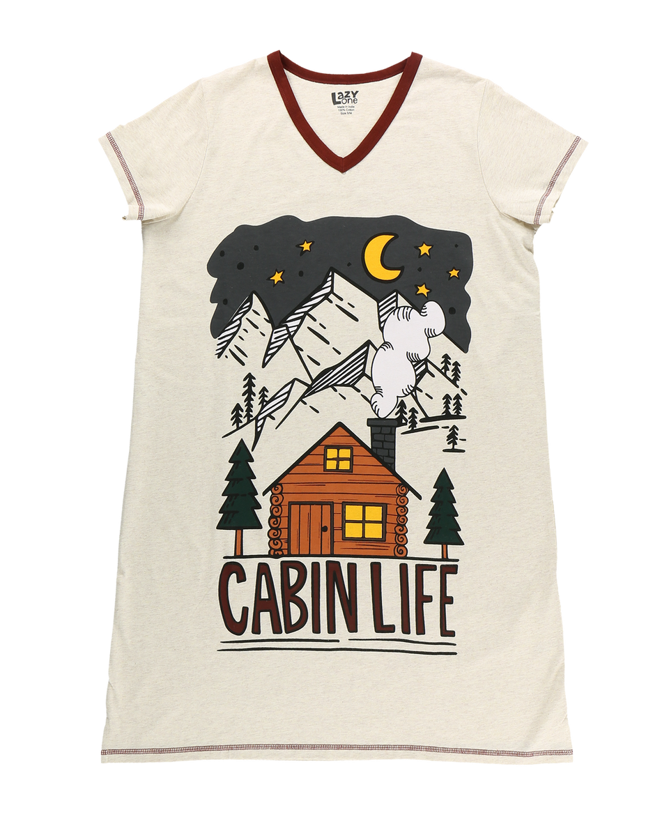 Cabin Life Women&#39;s V-Neck Nightshirt