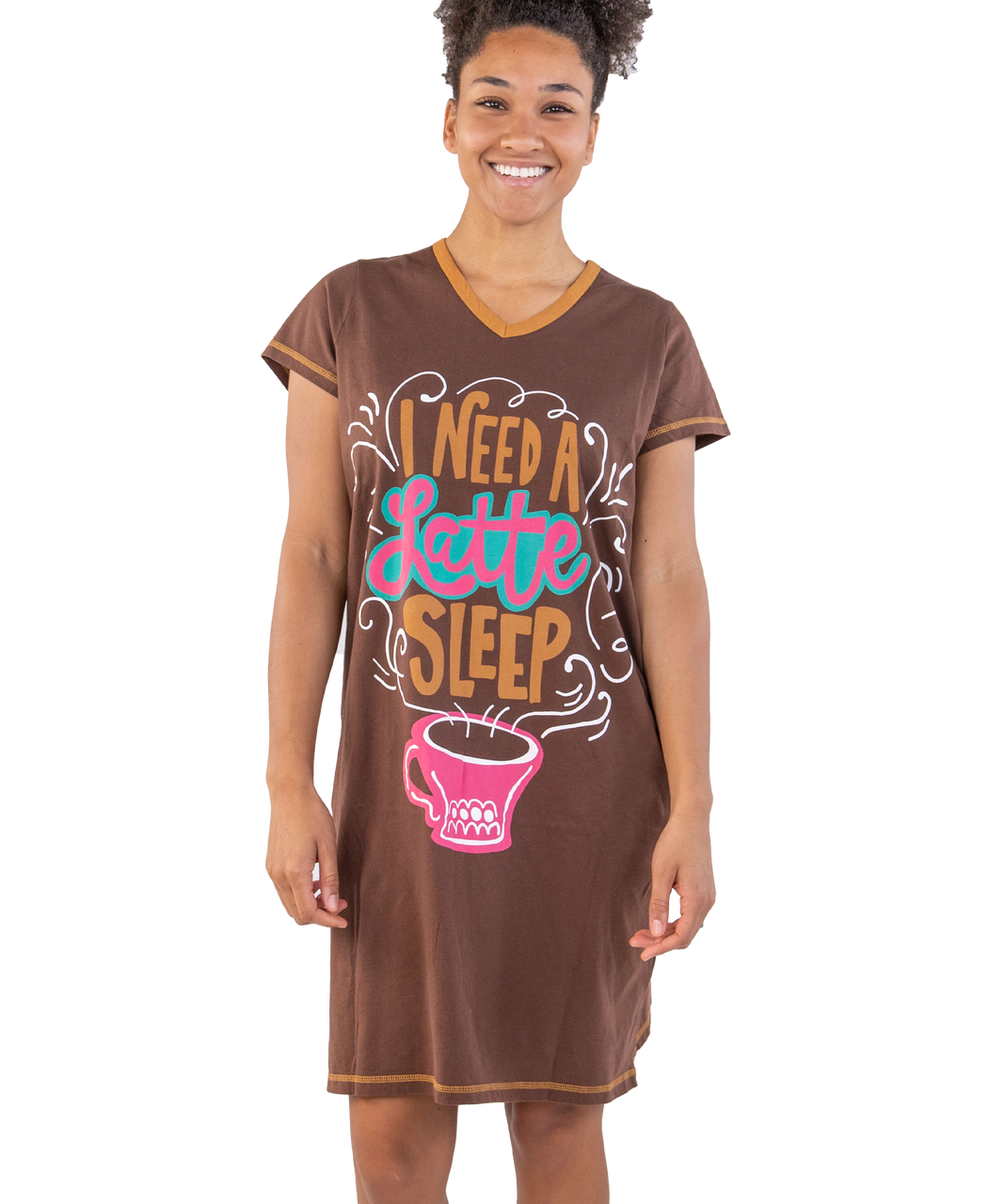Latte Sleep Women&#39;s V-Neck Nightshirt