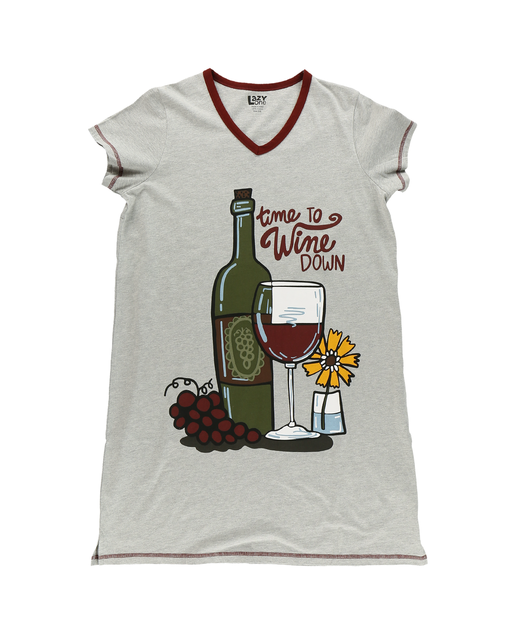 Time To Wine Down Women&#39;s V-Neck Nightshirt