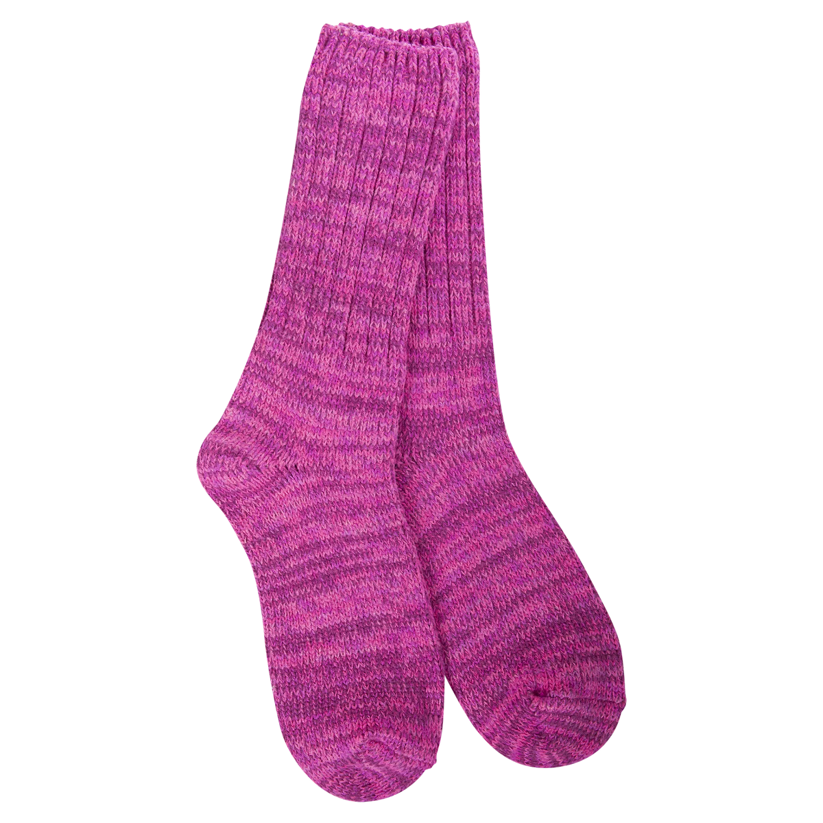 Hot Pink Ragg Crew Socks