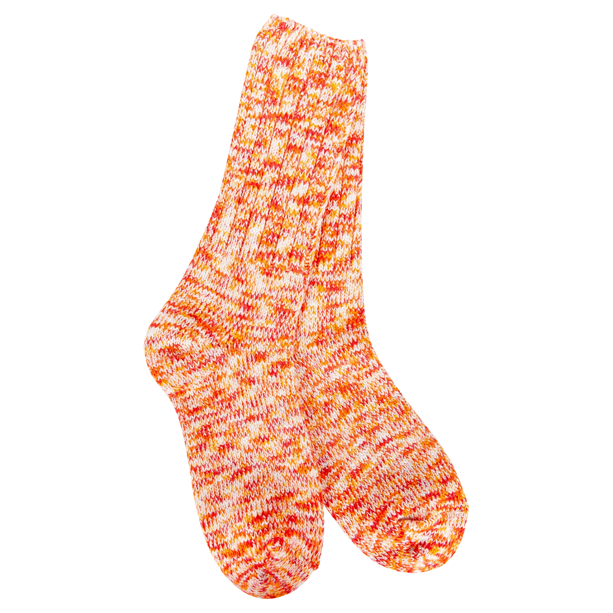 Orange Ragg Crew Socks