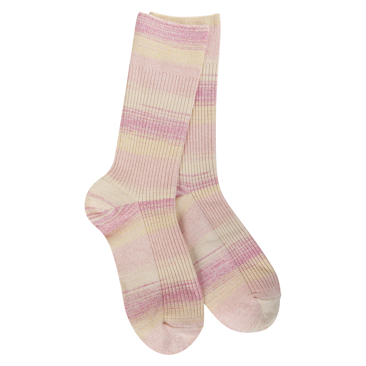 Weekend Rib Light Crew Socks- Pink Lemonade