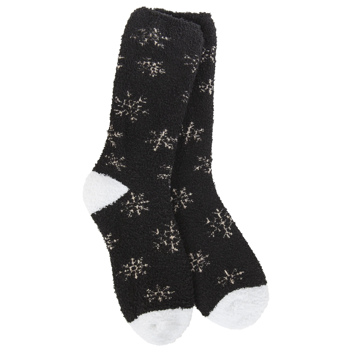 White w/ Gold Snowflakes Cozy Collection Socks