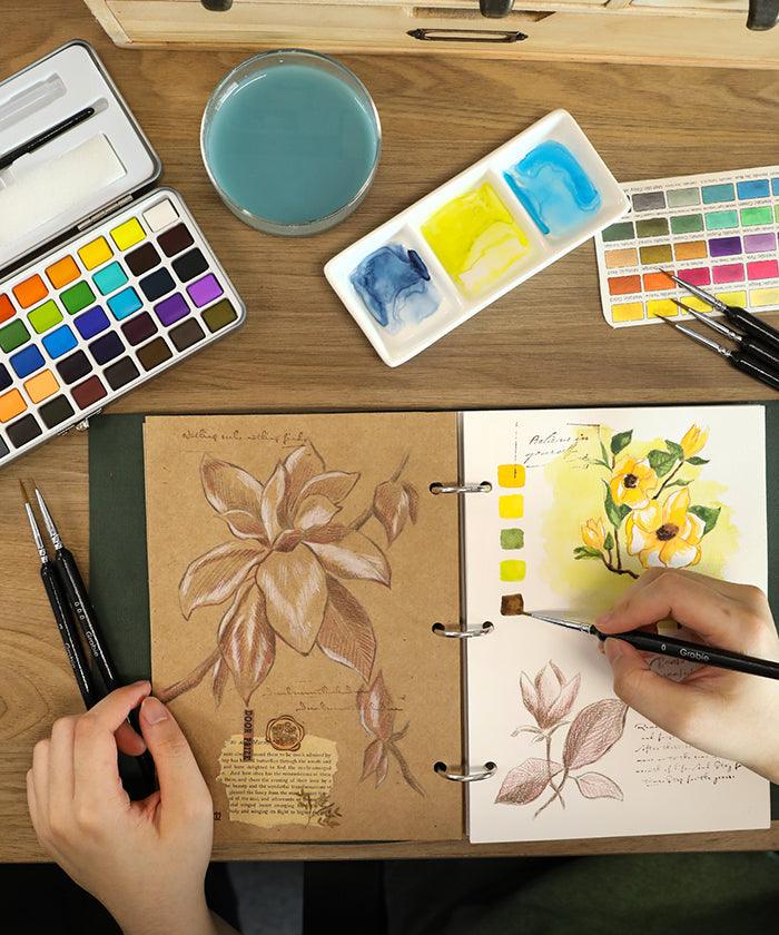 Watercolor Set of 50 with Brushes - Premium