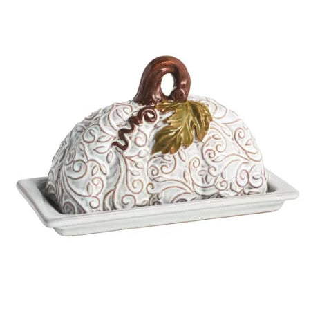 White Pumpkin Butter Dish