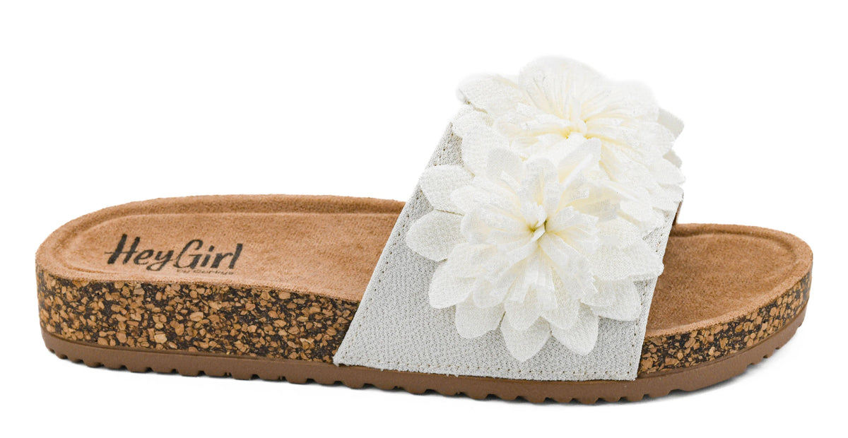 Corky's Wild Child White Slide Sandal
