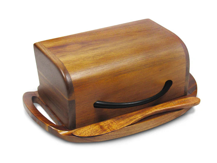 Acacia Wood Flip-Top Butter Dishes