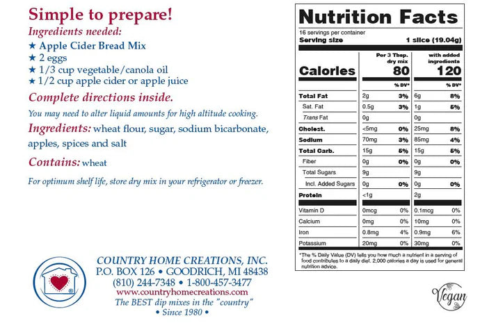 Apple Cider Bread Mix