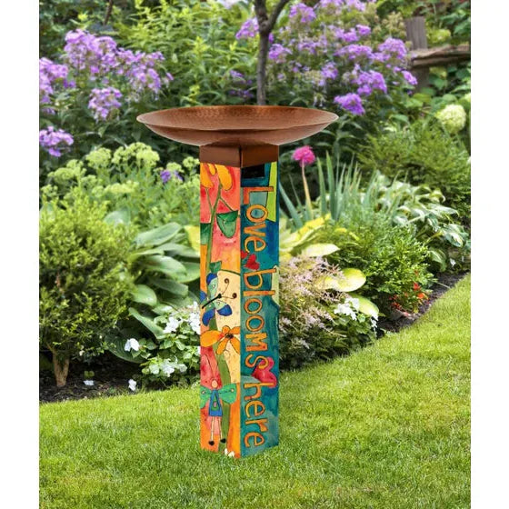 Bird Bath Art Pole