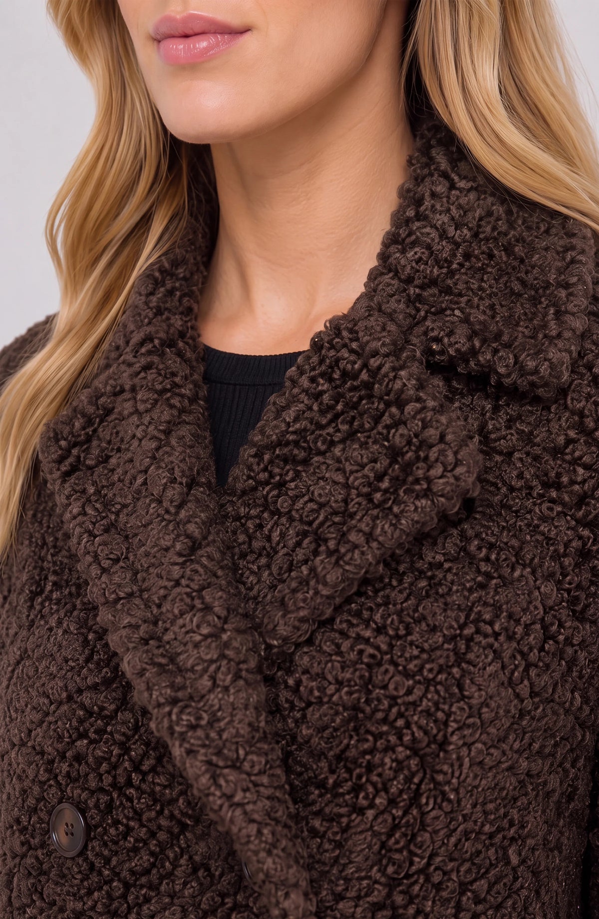 Teddy Brown Double Breasted Coat