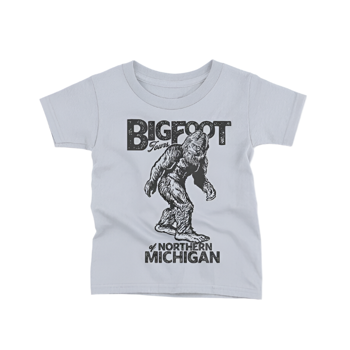 Bigfoot Of Northern Michigan Grey Kids Tee Shirt