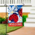 Patriotic Ladybug Applique Garden Flag