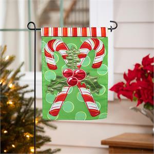 Candy Cane Christmas Applique Garden Flag — Evergreen Enterprises