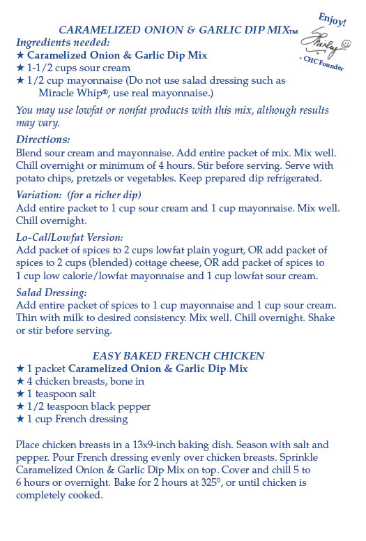 Caramelized Onion & Garlic Dip Mix