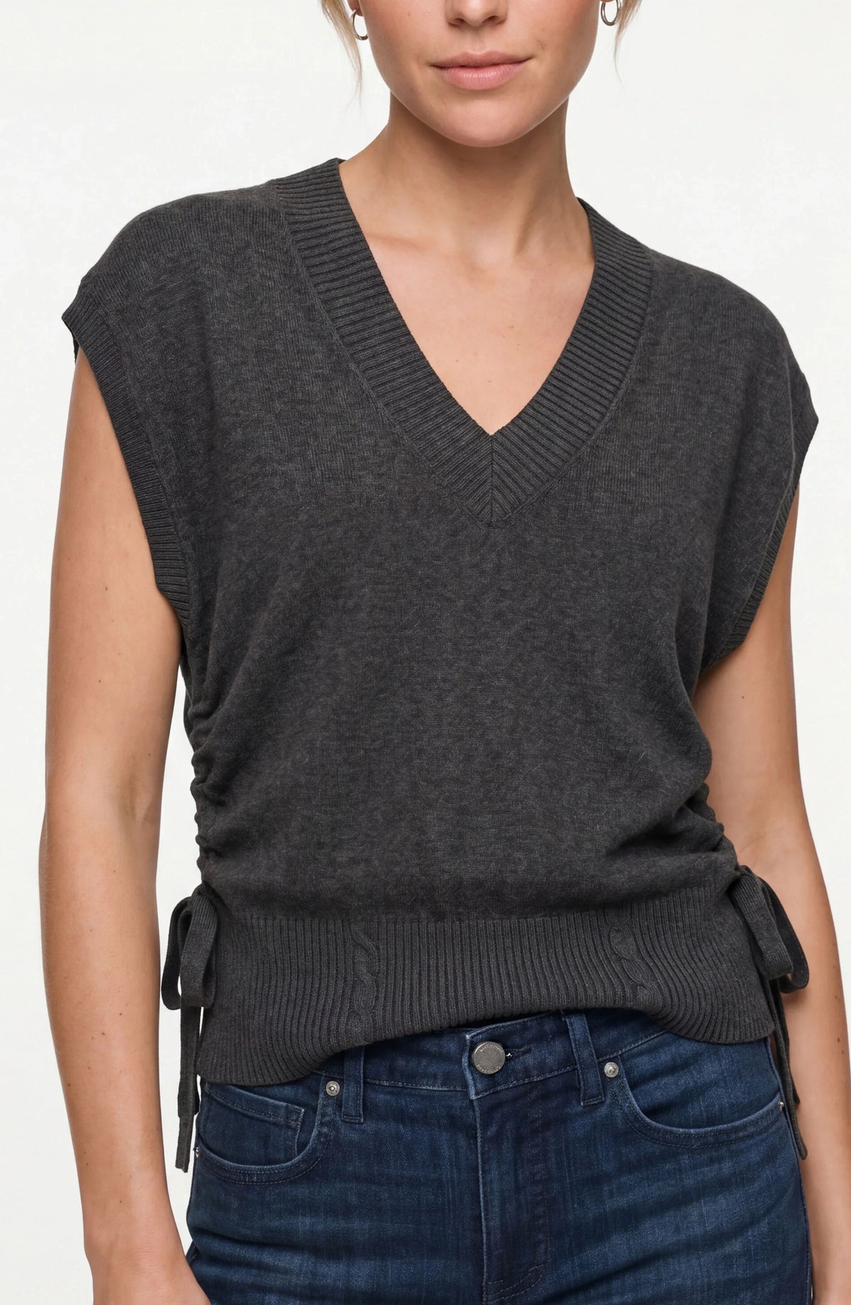 Woman's V-Neck Dolman Sweater w/ Ties